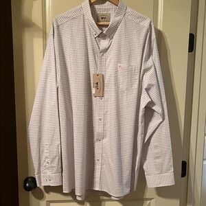 Men's Navy, Pink, White Plaid Long Sleeve Button-Down Shirt NWT 3XL